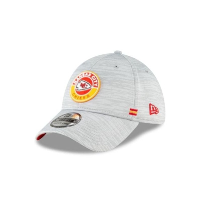 Grey Kansas City Chiefs Hat - New Era NFL Official NFL Fall Sideline 39THIRTY Stretch Fit Caps USA1540326